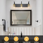 Black 3-Light Vanity Light - Image 4