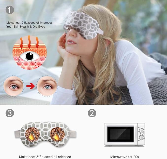 2 in 1 Heated/Ice Eye Mask Moist Heat Eye Mask Lavender & Flaxseed Sinus Pillow - Image 2