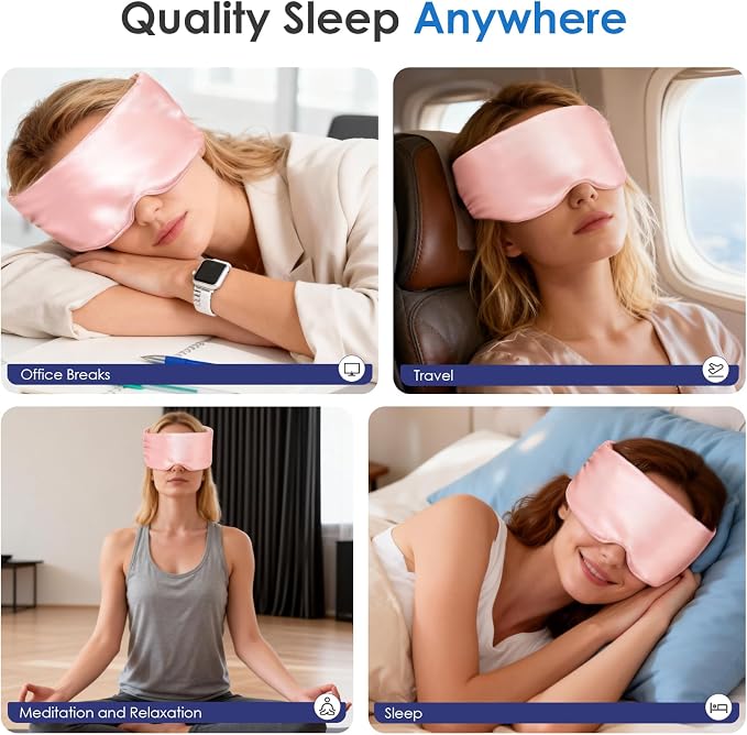 Weighted Eye Mask for Sleeping, Soft Minky Sleep Mask for Side Sleeper - Image 7