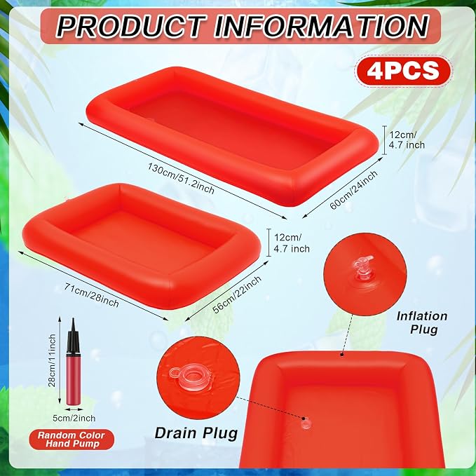 Leitee 4 Pcs Inflatable Ice Serving Bars Buffet Serving Tray Drink Cooler - Image 2