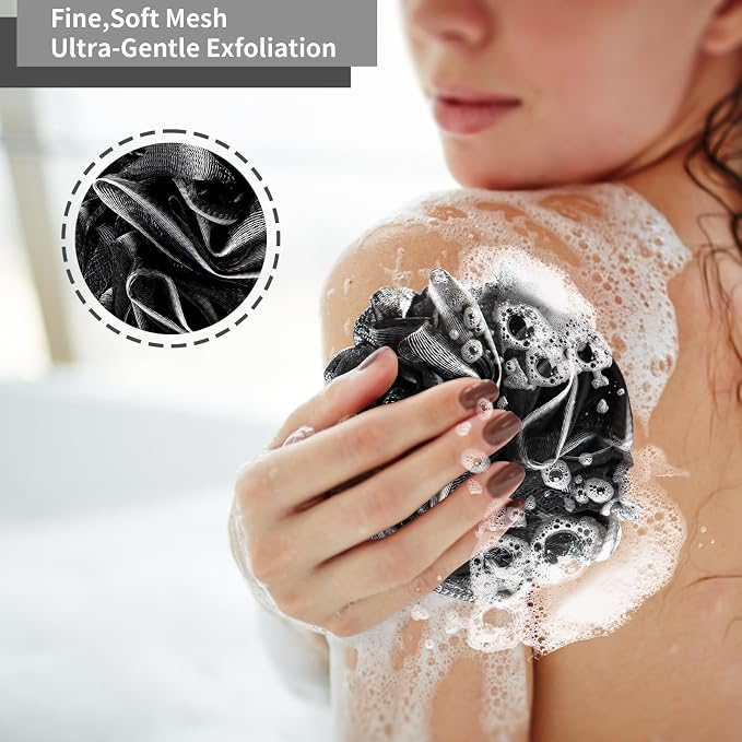 BCKENEY Bath Loofah Shower Sponge Body Back Scrubber Soft Mesh Shower Puffs - Image 7