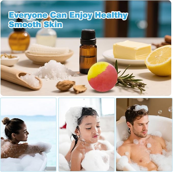 Bath Bombs for Men, Organic Bath Bombs, Anniversary Birthday Gift Set, Natural - Image 5