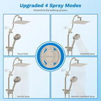 Hibbent cUPC Certified All Metal 8" Rainfall Showerhead Combo, High Pressure - Image 3