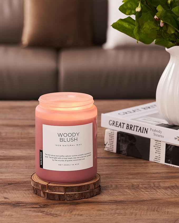 M&SENSE Large Rose Oud Soy Candles, 19.4oz Natural Soy Wax, 110-Hour Long - Image 5