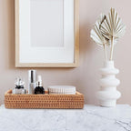 Rattan Bathroom Vanity Trays Toilet Tank Baskets Long Narrow Hand Towel Storage - Image 7