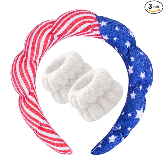 Beleki Spa Headband for Washing Face Wristband Set Sponge Makeup Skincare by Beleki