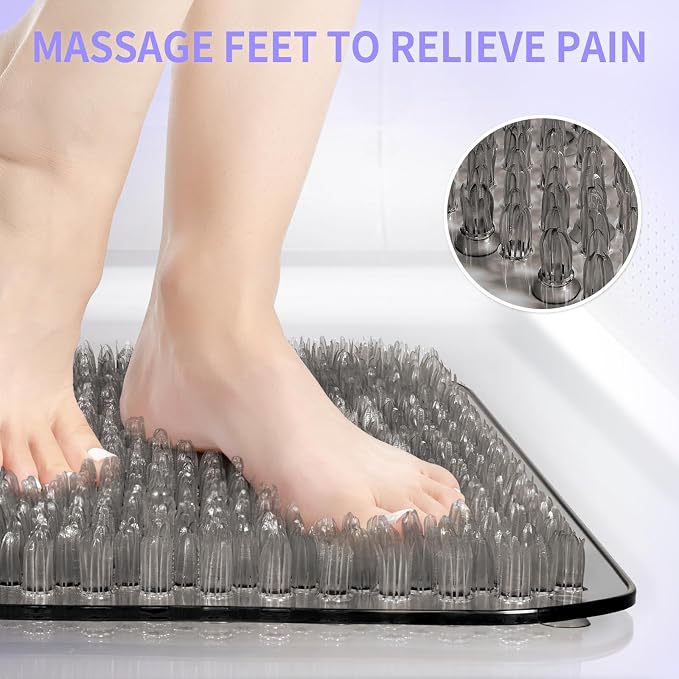 Yolife Shower Foot Scrubber Mat, Anti-Slip Bath Mat - Image 4