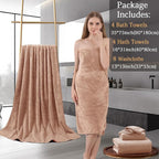 8-Piece Bath Towels Set, 2 Oversized Large Bath Towel Sheet, 2 Hand Towels and - Image 5