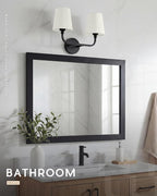 2-Light Bathroom Light Fixtures, Matte Black Vanity Lights, Double Wall Sconce - Image 5