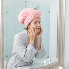 Microfiber Hair Drying Cap, Super Absorbent Hair Turban - Image 4