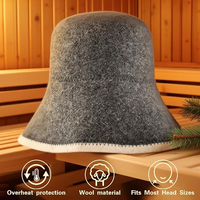 Wool Sauna Hat, Comfortable Soft Felt Wool Cap, Breathable Russian Banya Cap - Image 2