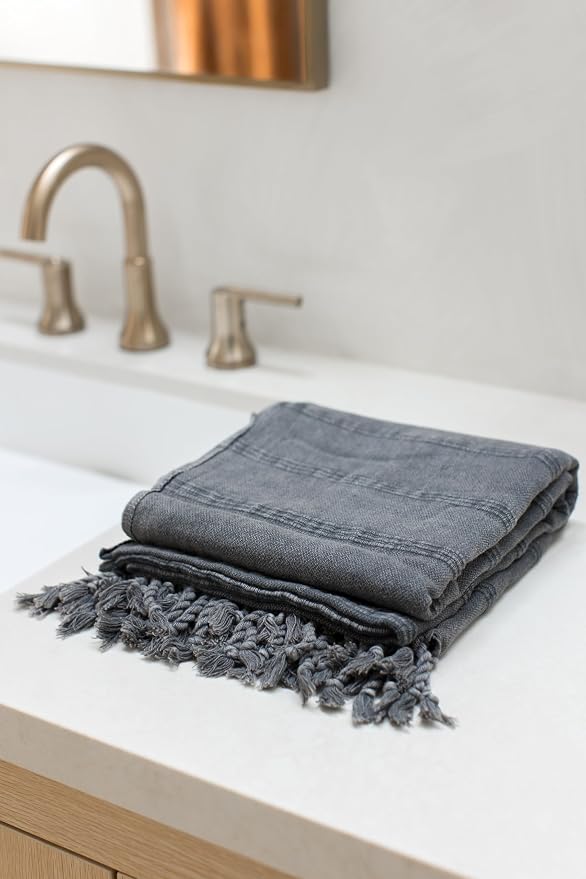 InfuseZen Stonewashed Turkish Bath & Beach Towel –100% Organic Turkish Cotton - Image 2