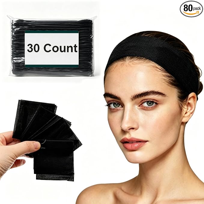 80 Pcs Disposable Facial Headbands by FRASTORDER
