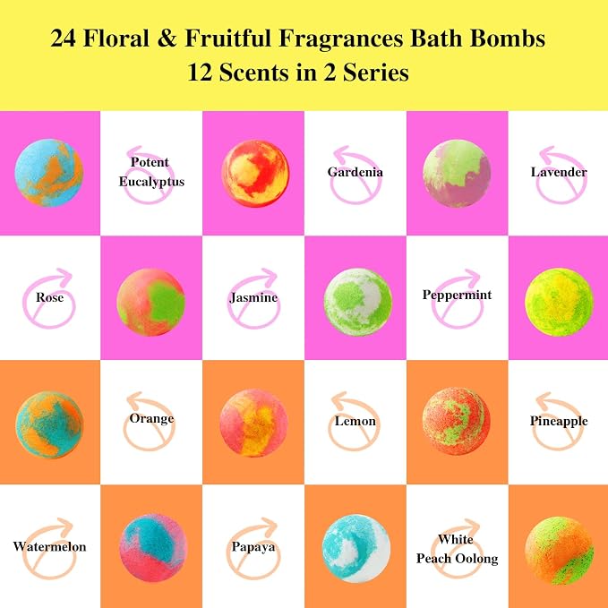 48 Pack Bath Bombs Gift Set – Aromatic Bubble Bombs - Image 4