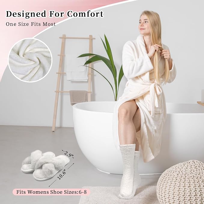 my novel things Birthday Gifts for Women, Bathrobe Set, Spa Robe and Slippers - Image 5