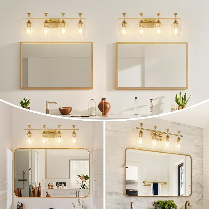 Bathroom Light Fixtures, Brushed Gold Vanity Lights - Image 4