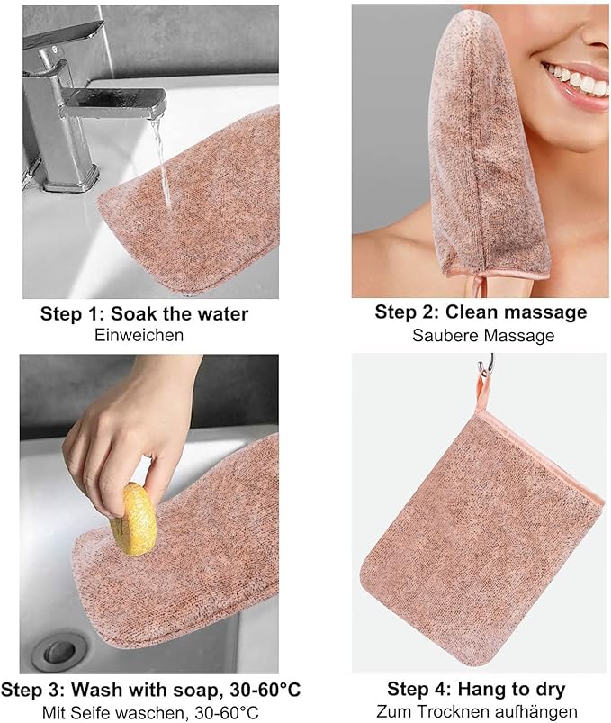 PHOGARY 6 Pack Microfiber Body Wash Mitts, 6×8 Inch Super Absorbent & Soft Face - Image 3