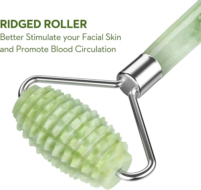 kimkoo Jade Roller and Gua Sha for Face-3 in 1 Kit - Image 5