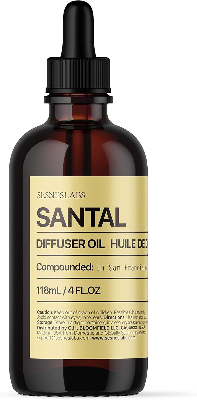 sesneslabs Santal Diffuser Oil, Niche Scent, Luxury Amber Coco Vanilla Cedar by sesneslabs