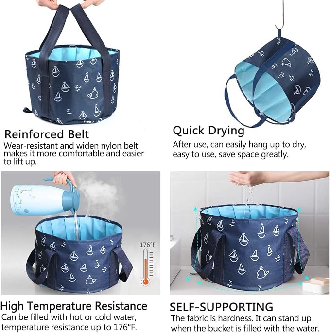 Collapsible Bucket for Soaking Feet, Portable Travel Foot Bath Tub, Foot - Image 8