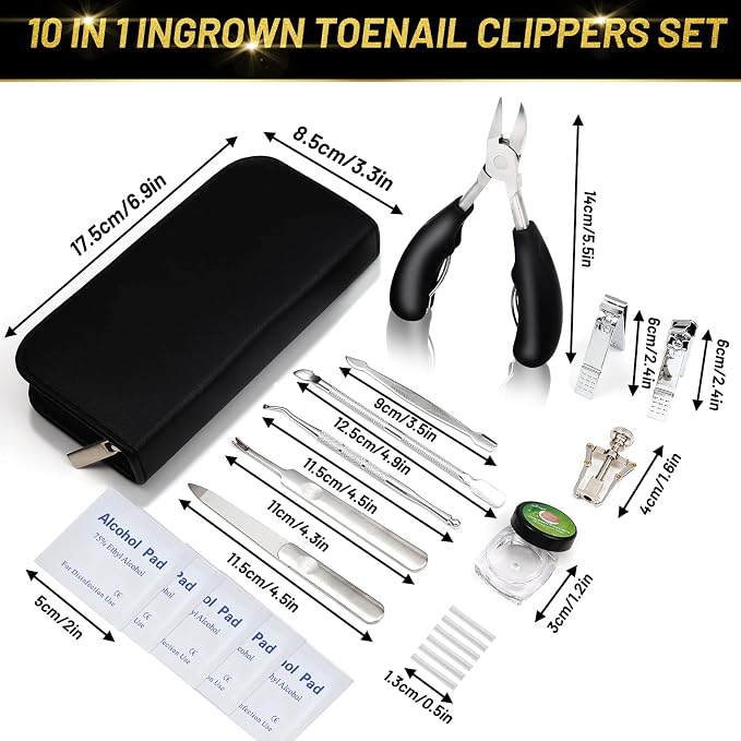 10 PCS Toenail Clippers Tool Kit, Modacraft Professional Podiatrist Nail - Image 2