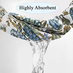 Ridhi Asparagus Green Hand Block Print Waffle Scallope Cotton Bath Towel Set of - Image 7