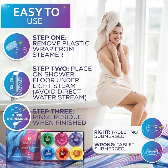 Aromatherapy Shower Steamers Gift Set, Six Fizzies - Image 6