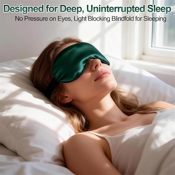 Silk Sleep Mask for Sleeping, Lightweight & Comfortable Blindfold for Women & - Image 5
