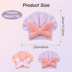 2Pcs Skin-Friendly Hair Drying Cap Quick-Drying Hair Towel Cap Microfiber - Image 2