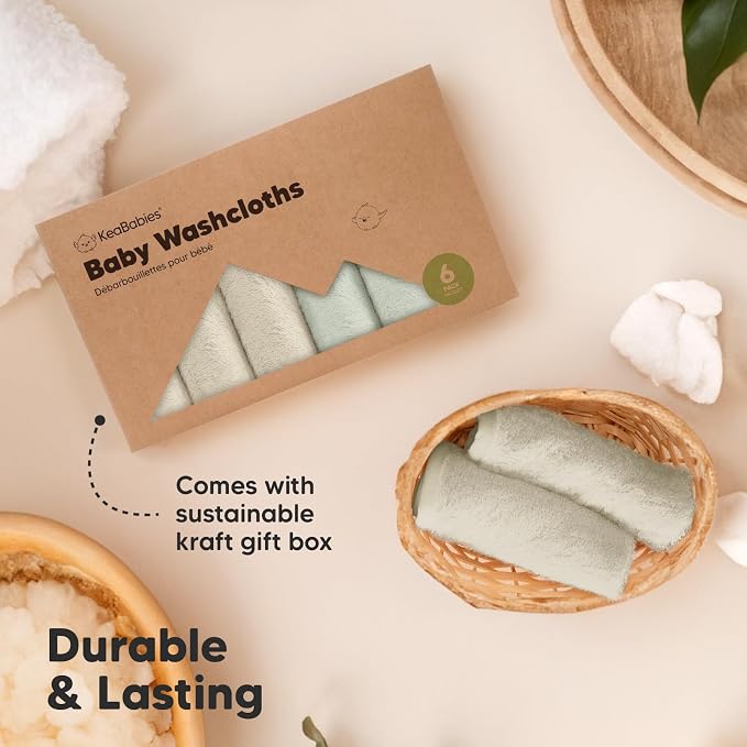 6-Pack Baby Washcloths – Soft Absorbent Viscose from Bamboo Washcloths - Image 7