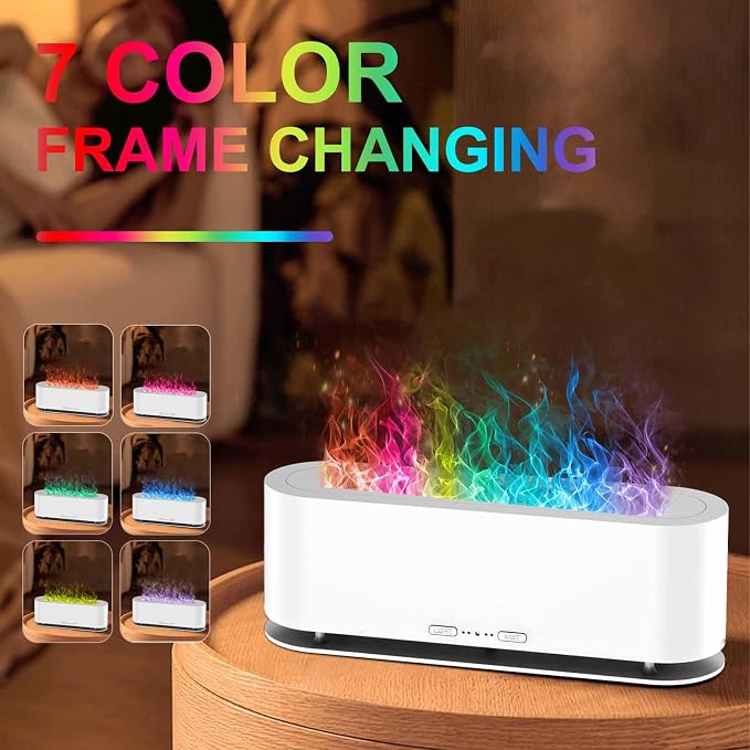 2025 Upgraded Flame Fire Diffuser Humidifier, 7 Colors Changing Oil Diffuser - Image 2