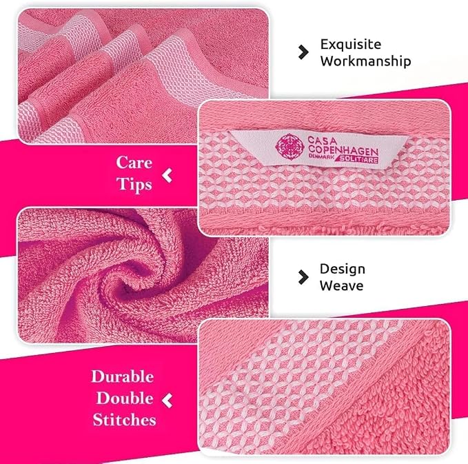 CASA COPENHAGEN Solitaire 6Pcs 100% Egyptian Cotton Large Designer Towels Gift - Image 2