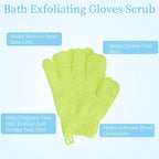 4 Pairs Bath Exfoliating Gloves Scrub, Double Sided Bath Mitts Scrubs - Image 5
