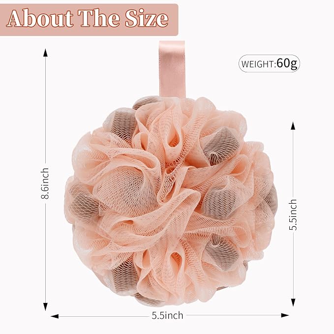 BCKENEY Bath Loofah Shower Sponge Body Back Scrubber Soft Mesh Shower Puffs - Image 2