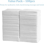 Disposable Bath Hair Towels, 100-Count 12" x 28", Thick Pearl Texture, Soft & - Image 7