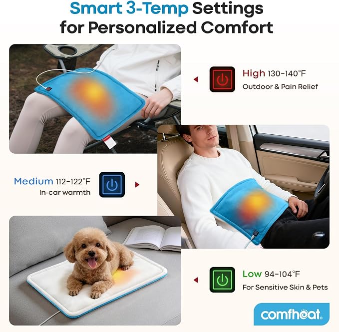 USB Heating Pad, 5V Heated Travel Pads, 3 Heat Settings & Auto Shut Off - Image 4
