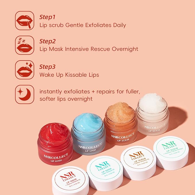 ANRCOLLECT Lip Scrub and Lip Mask Set- Lip Treatment Care Kit - Image 8