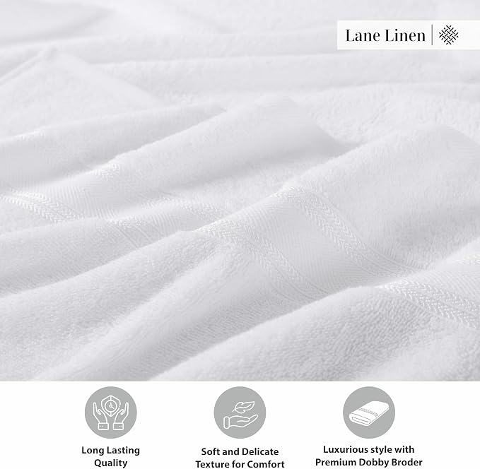 LANE LINEN 100% Cotton 4 Pack Bath Sheets - Image 8