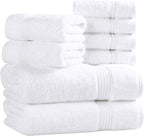 Superior Egyptian Cotton 8-Piece Towel Set, Guest Bath Decor Essentials - Image 2