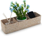 Seagrass Storage Basket 3 Sections Woven Shelf Baskets - Image 2