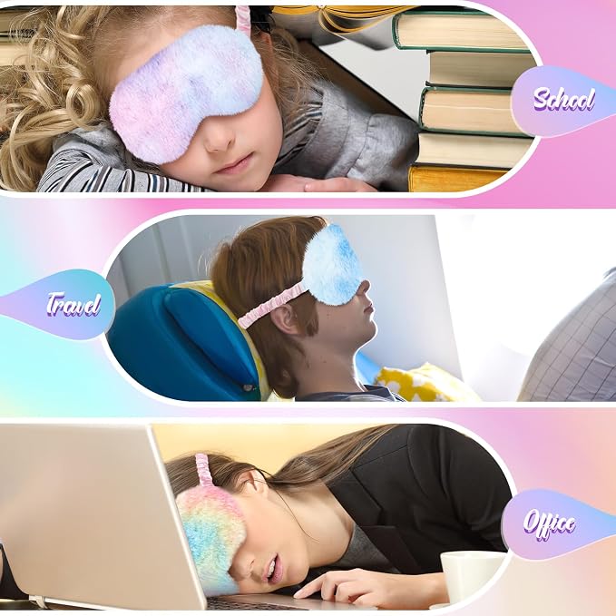 Cuffbow 12 Pcs Plush Sleeping Eye Masks Bulk Comfortable Sleep Eye Cover Mask - Image 5