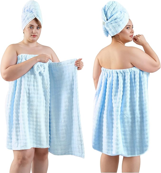 REDKISS Blue Plus Size Towel Wrap by REDKISSOnline