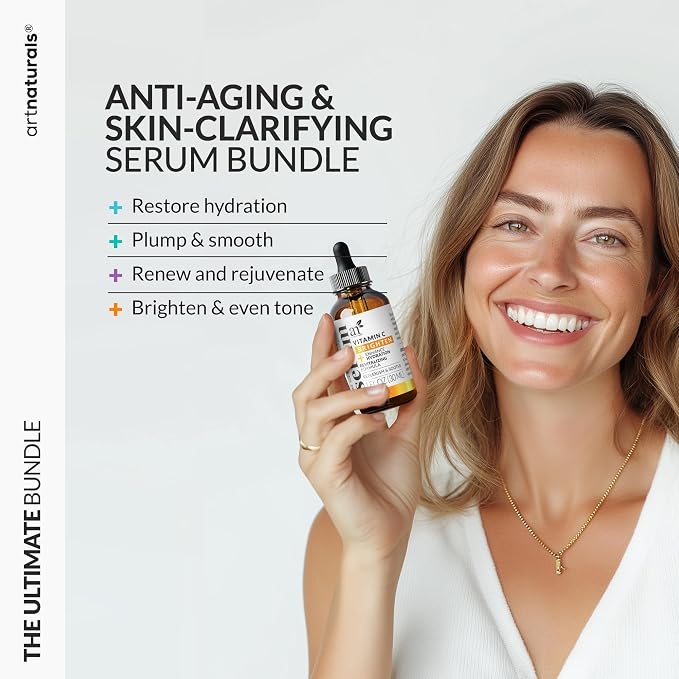 Vitamin C Serum Skin Care 4-Piece Set: Includes Retinol, Hyaluronic Acid & - Image 3