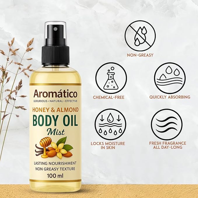 Aromatico Honey & Almond Body Oil Mist - Image 7