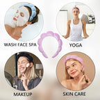 Luckybear Spa Headband for Washing Face, Velvet Makeup, Bubble Skincare - Image 3