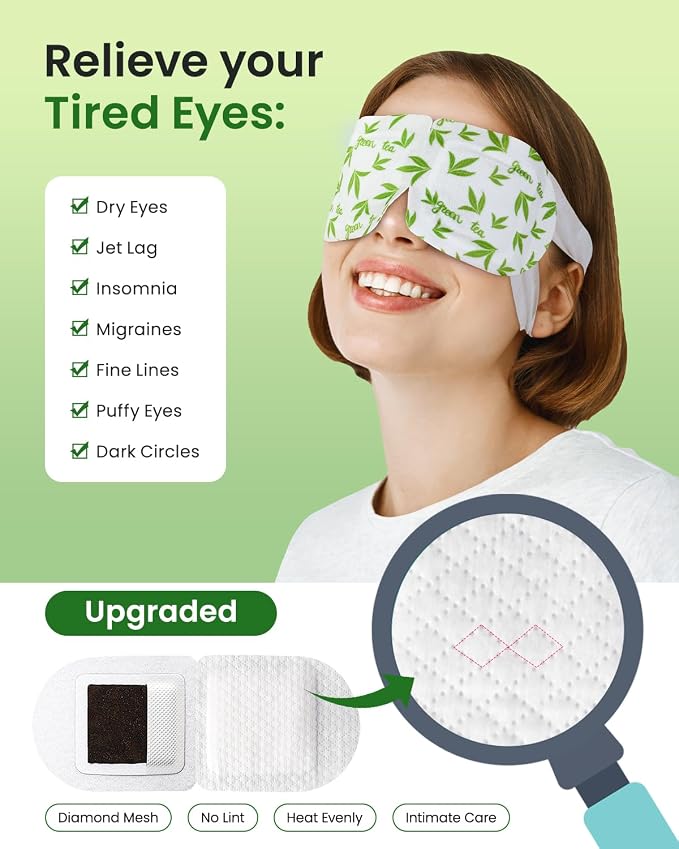 16 Packs Steam Eye Masks for Dry Eyes, Relief Eye Fatigue & Puffy Eyes - Image 3
