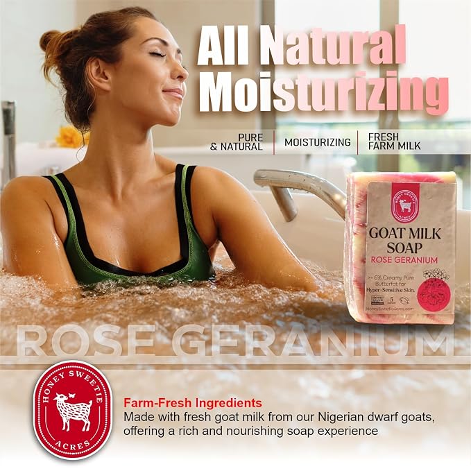 Honey Sweetie Acres Rose Geranium Goat Milk Soap - Image 4
