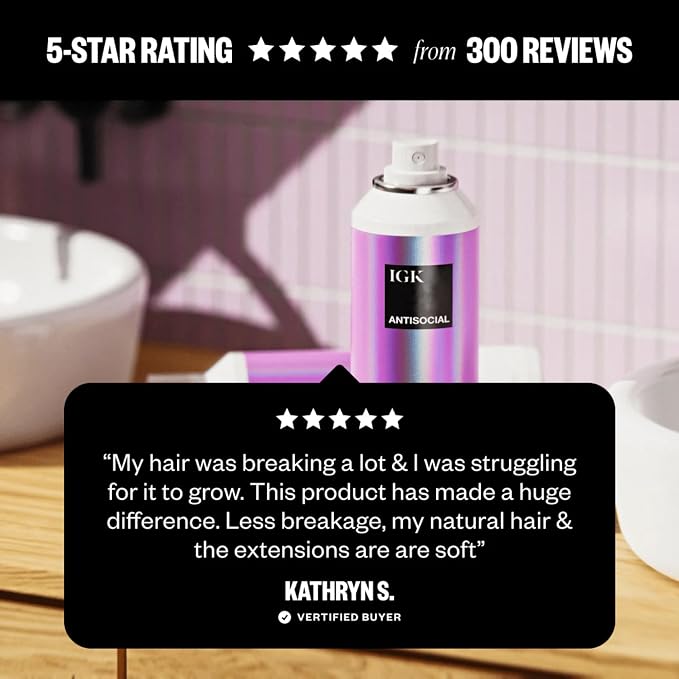 IGK Antisocial Dry Hair Mask – Leave-in Overnight Mask | Hair Bond-Building - Image 6