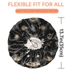 Shower Cap Reusable Double Layer Adjustable Elastic Waterproof EVA Hair Bath - Image 2