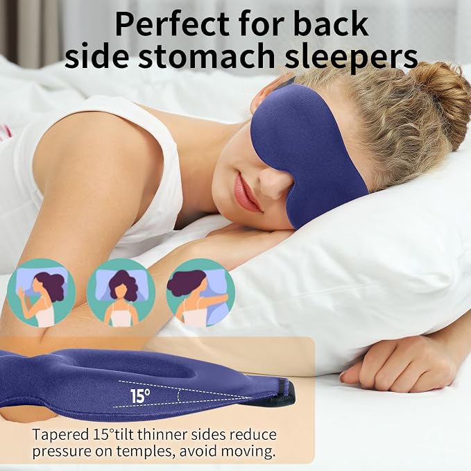 NEWVANGA Sleep Mask for Back and Side Sleeper, Block Out Light, Luxury Sleeping - Image 2